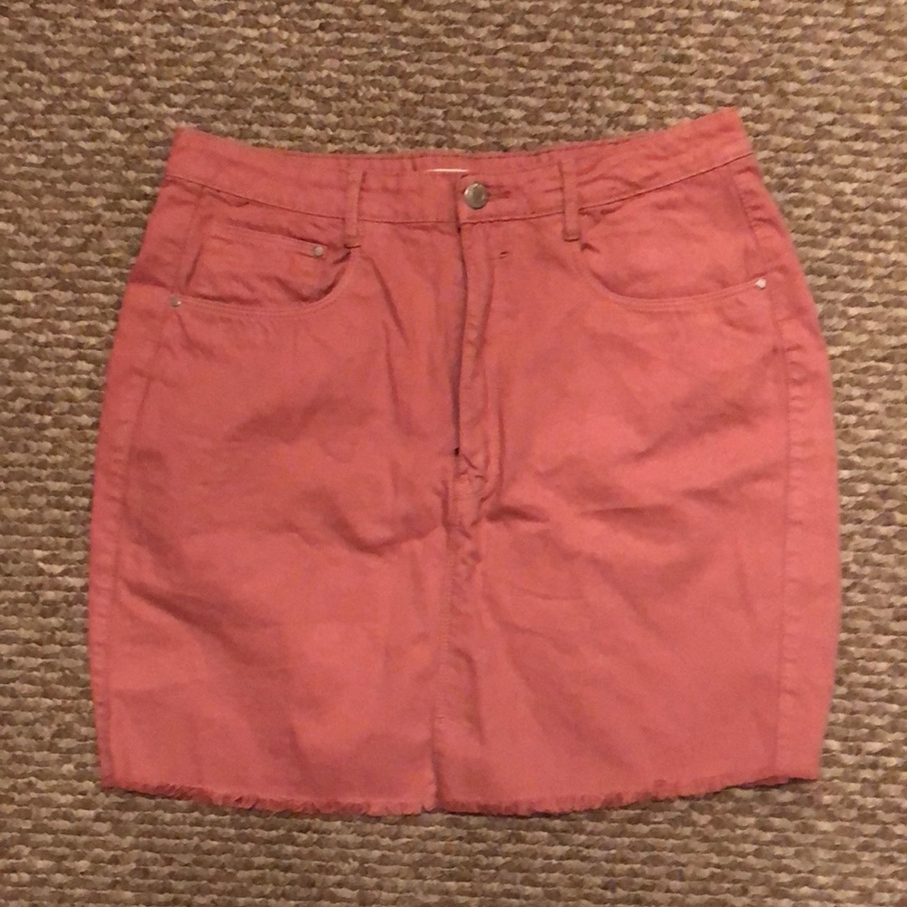Nasty Gal Pink Denim Mini Skirt